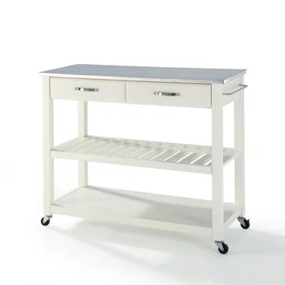 Crosley Furniture Stainless Steel Top Kitchen Prep Cart White/stainless Steel
