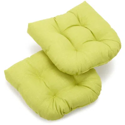 Blazing Needles 19-inch U-shaped Outdoor Spun Polyester Tufted Dining Chair Cushion (set Of 2)