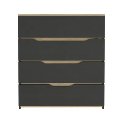 Depot E-shop Aralia Drawer Dresser-four Drawers, Countertop-black/light Oak, For Bedroom