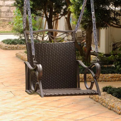 International Caravan Valencia Resin Wicker/steel Single Chair Swing