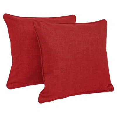Blazing Needles 18-inch Double-corded Solid Outdoor Spun Polyester Square Throw Pillows With Inserts (set Of 2), Pap