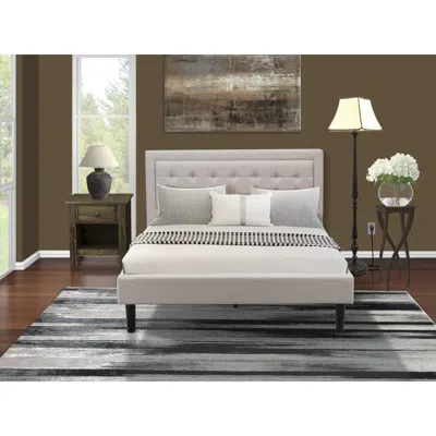 East West Furniture Fn08q-1ga0c 2-pc Platform Queen Bed Set Furniture With 1 Queen Size Frame And A Mid Century Nightsta