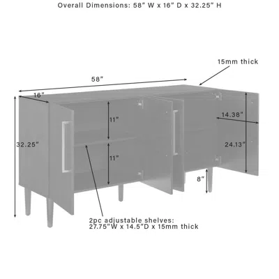 Crosley Furniture Everett Sideboard Mahogany