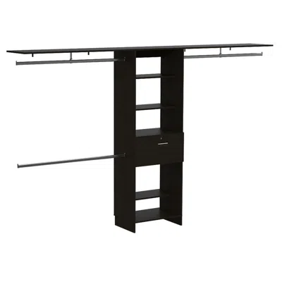 Depot E-shop Zamora 70"w - 118"w Closet System Black Wengue
