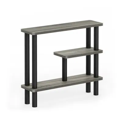 Furinno Turn-n-tube Slim Space Saving Storage Rack, French Oak Grey/black