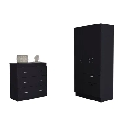 DEPOT E-SHOP TURNER 2 PIECE BEDROOM SET, CARTAGENA ARMOIRE + CAPRI THREE DRAWER DRESSER 