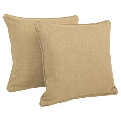 Blazing Needles 18-inch Double-corded Solid Outdoor Spun Polyester Square Throw Pillows With Inserts (set Of 2), San