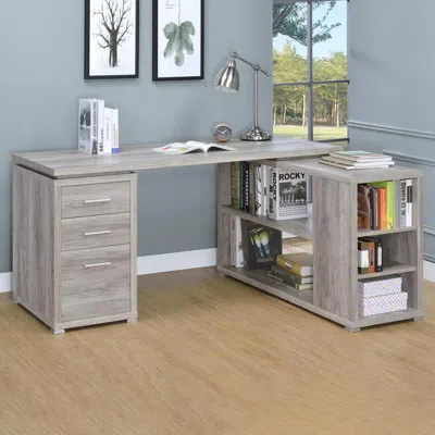 Coaster Co. Of America Yvette L-shape Office Desk Grey Driftwood