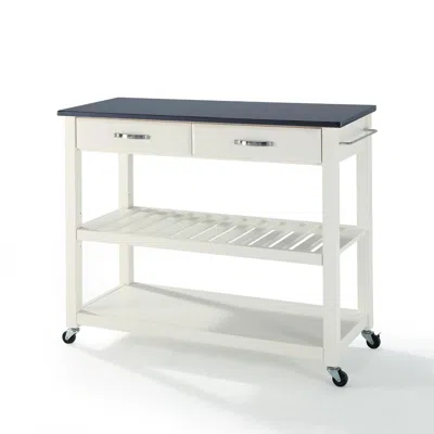 Crosley Furniture Granite Top Kitchen Prep Cart White/black