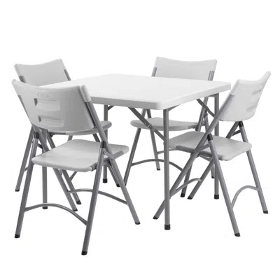 National Public Seating Nps 36" X 36" Heavy Duty Folding Table, Speckled Gray