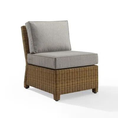Crosley Furniture Bradenton Outdoor Wicker Sectional Center Chair Gray/weathered Brown