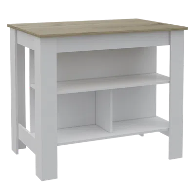 Depot E-shop Antibacterial Delos Kitchen Island White-light Oak