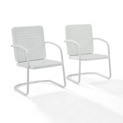 Crosley Furniture Bates 2pc Outdoor Metal Armchair Set White - 2 Armchairs