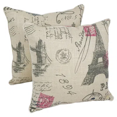 Blazing Needles 18-inch Corded Throw Pillows With Inserts (set Of 2)