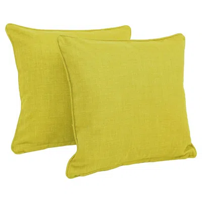 Blazing Needles 18-inch Double-corded Solid Outdoor Spun Polyester Square Throw Pillows With Inserts (set Of 2), Lim