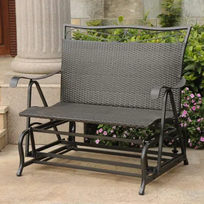 International Caravan Valencia Resin Wicker/steel Double Glider