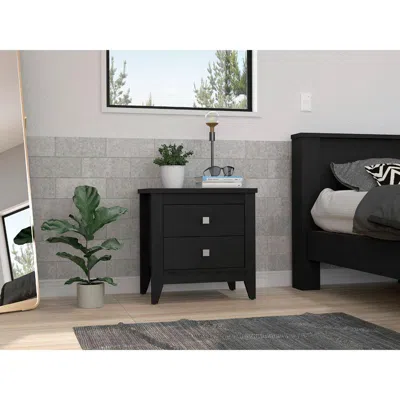 Depot E-shop Oasis Nightstand, Two Shelves, Four Legs, Countertop-black, For Bedroom
