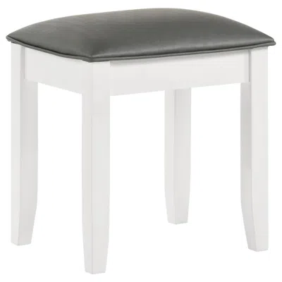 Coaster Co. Of America Felicity Upholstered Vanity Stool Metallic And Glossy White