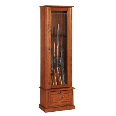 American Furniture Classics 600, 8 Cabinet With Locking Tempered Glass Door And Locking Drop Down Door.