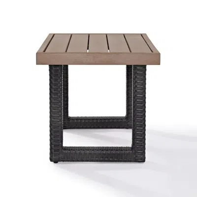 Crosley Furniture Beaufort Outdoor Wicker Side Table Brown