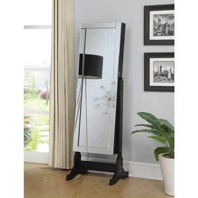 Coaster Co. Of America Cortez Storage Jewelry Cheval Mirror Black