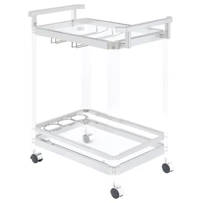 Coaster Jefferson 2-tier Glass Serving Cart Clear