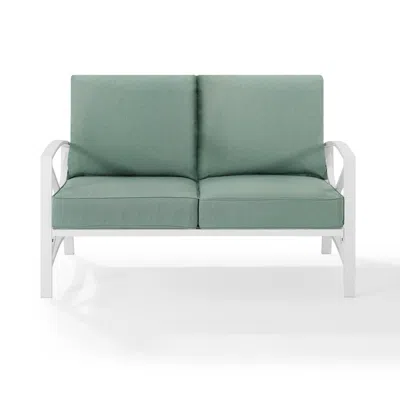 Crosley Furniture Kaplan Outdoor Metal Loveseat Mist/white
