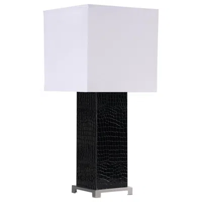 Coaster Bridle Square Shade Bedside Table Lamp Black