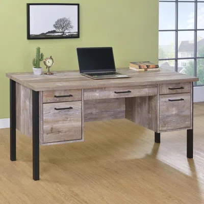 Coaster Co. Of America Samson 4-drawer Office Desk Weathered Oak