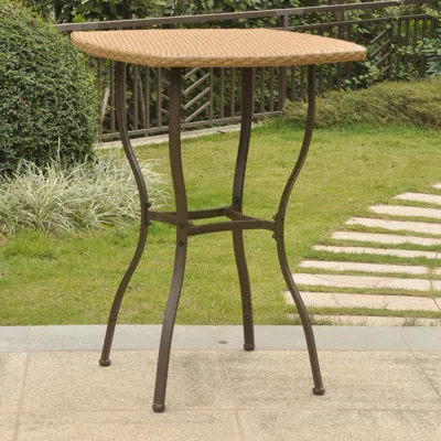 International Caravan Valencia Resin Wicker/steel Bar Height Table