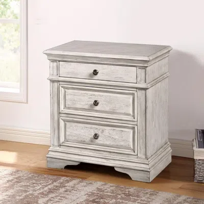 Steve Silver Highland Park Nightstand - Rustic Ivory