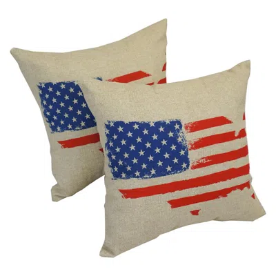 Blazing Needles 17-inch Outdoor Spun Polyester Throw Pillows (set Of 2)