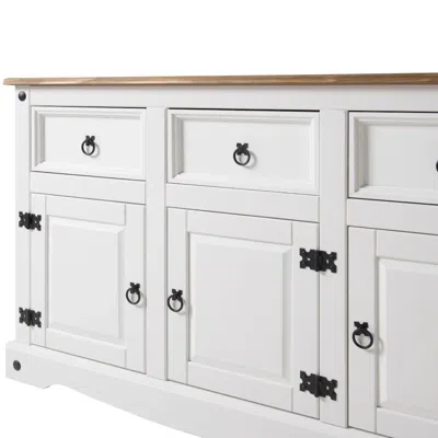 Os Home And Office Furniture Wood Buffet Sideboard In Distressed White