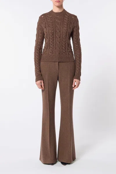 Gabriela Hearst Anthea Knit Sweater In Chocolate Multi Cashmere In Chocolate Multi