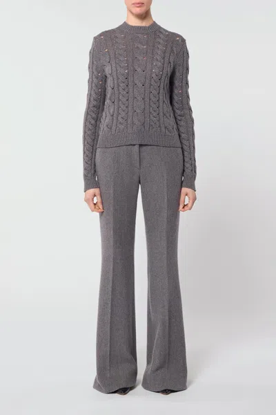 Gabriela Hearst Anthea Knit Sweater In Dark Grey Multi Cashmere In Dark Grey Multi