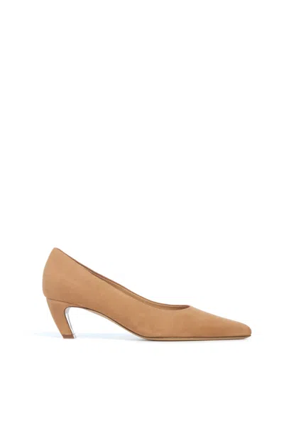 Gabriela Hearst Peggy Pump In Dark Camel Suede In Dark Camel