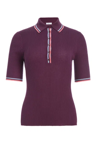 Gabriela Hearst Perro Polo Top In Italian Plum