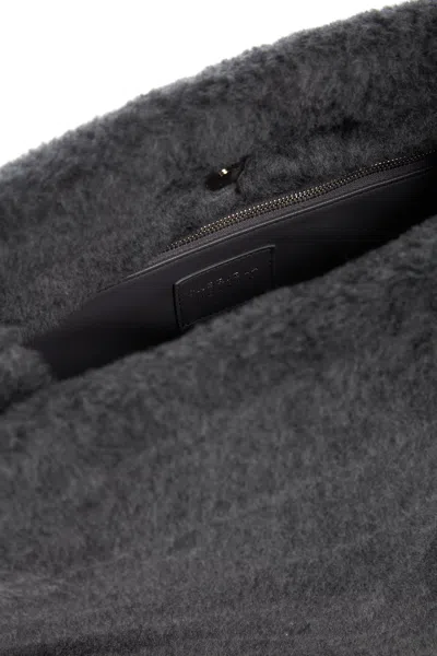 Gabriela Hearst Phoebe Clutch In Dark Grey Virgin Wool Silk Cashmere Fur In Dark Grey
