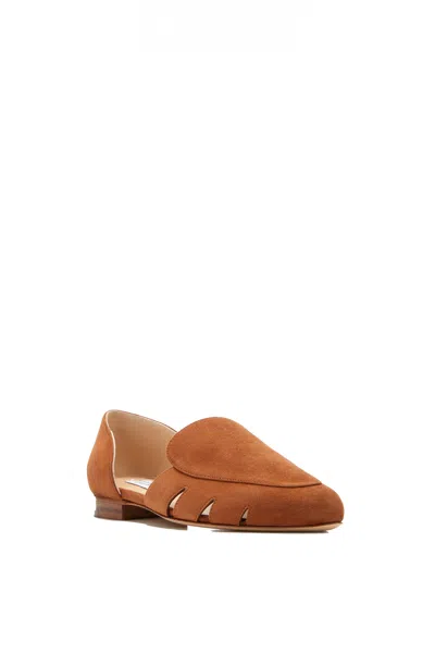 Gabriela Hearst Rory Suede Ballerina Loafers In Cognac
