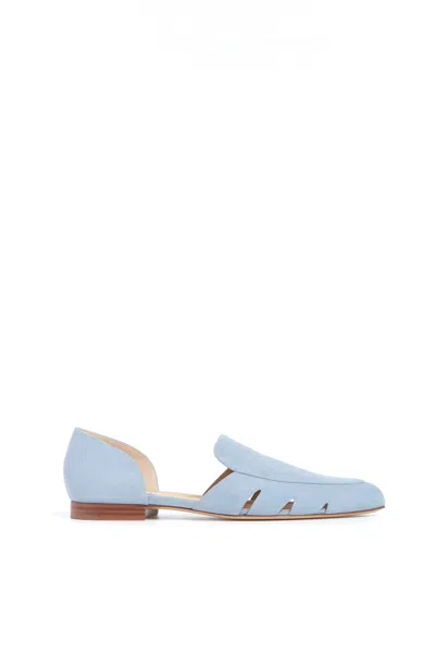 Gabriela Hearst Rory Suede Ballerina Loafers In Stone Blue