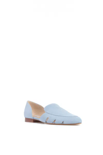 Gabriela Hearst Rory Suede Ballerina Loafers In Stone Blue