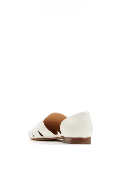 Gabriela Hearst Rory Cutout Textured-leather Loafers In Cream