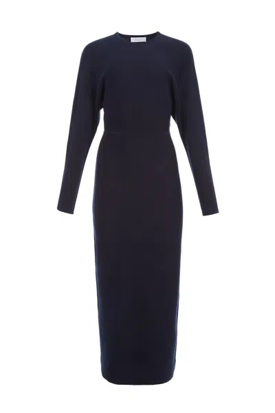 Gabriela Hearst Semaine Knit Dress In Navy Cashmere Silk In Navy