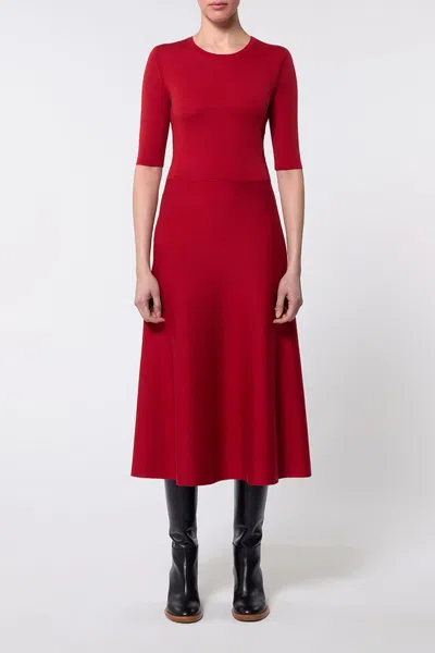 Gabriela Hearst Seymore Knit Dress In Red Cashmere Wool With Silk In Scarlet Red