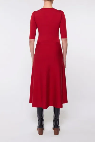 Gabriela Hearst Seymore Knit Dress In Red Cashmere Wool With Silk In Scarlet Red