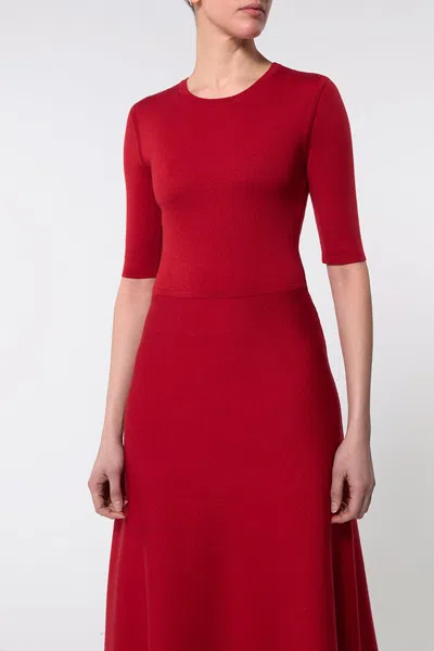Gabriela Hearst Seymore Knit Dress In Red Cashmere Wool With Silk In Scarlet Red