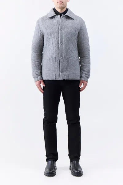Gabriela Hearst Skye Paddock Jacket In Light Grey Melange Cashmere Linen In Light Grey Melange