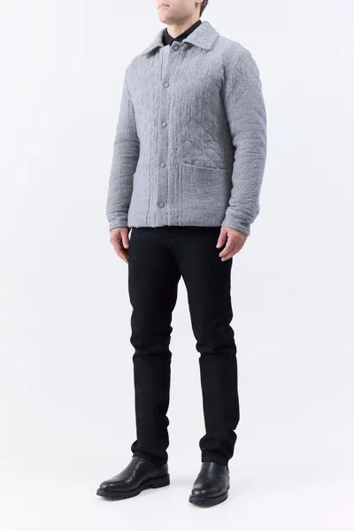 Gabriela Hearst Skye Paddock Jacket In Light Grey Melange Cashmere Linen In Light Grey Melange