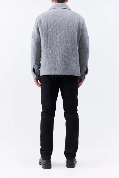 Gabriela Hearst Skye Paddock Jacket In Light Grey Melange Cashmere Linen In Light Grey Melange