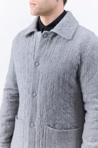 Gabriela Hearst Skye Paddock Jacket In Light Grey Melange Cashmere Linen In Light Grey Melange